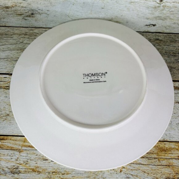 Thomson Pottery HAMPTON Seashells Embossed Rustic Off White Dinner Plates Set 4 - Picture 7 of 16